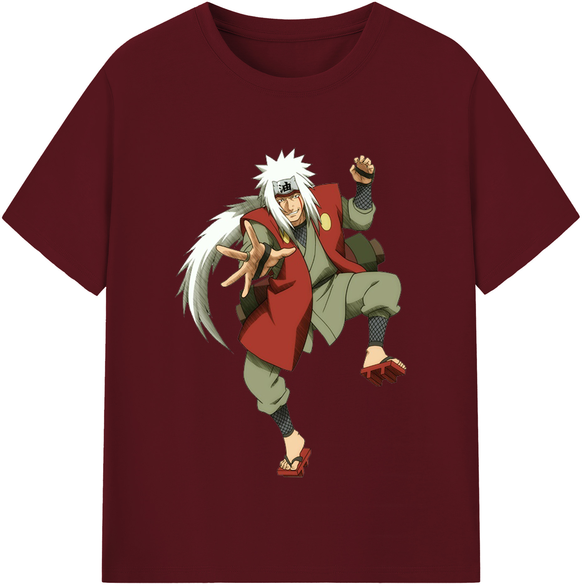 （画像用） NARUTO -ナルト- 自来也（じらいや） Jiraiya 綿100％半袖Tシャツ（フロントプリント）